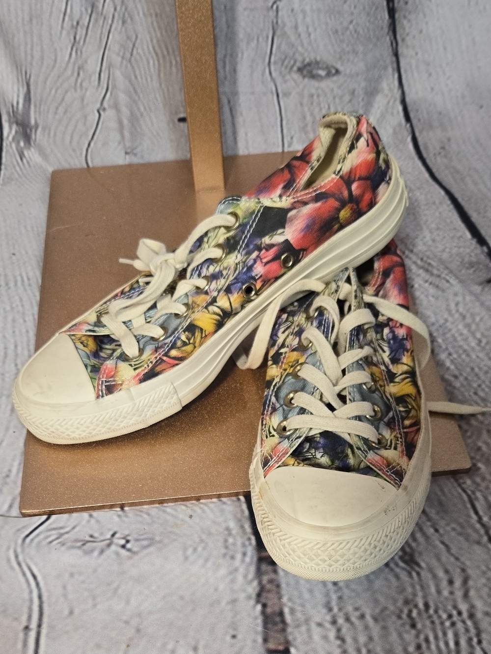 Converse Floral Canvas Sneakers - Cream, Pink, Yellow, Blue